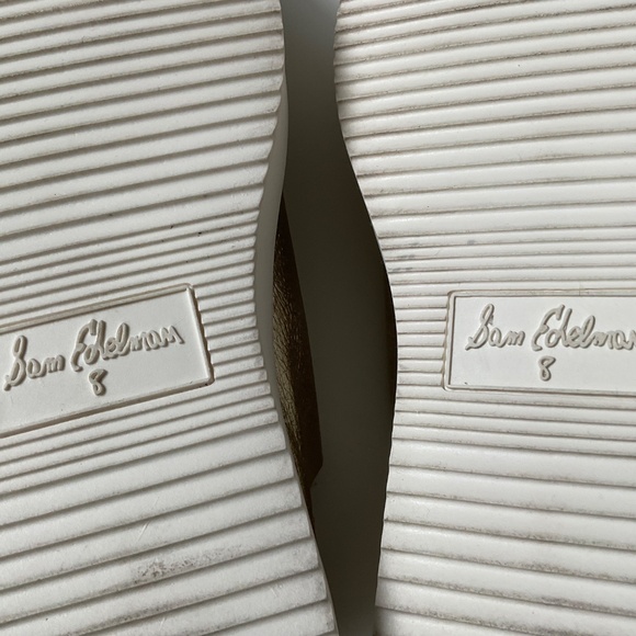 SAM EDELMAN Poppy Lace Up Leather Women’s Sneaker Gold Metallic Size 8 - Picture 5 of 9